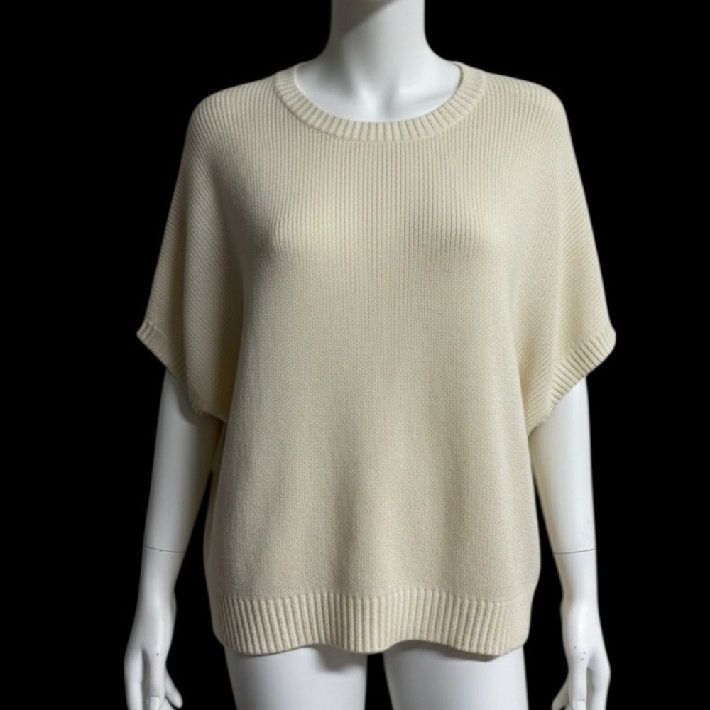 Ralph Lauren Cream Crew Neck Short Sleeve Sweater